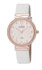 Olympic Elegant Swiss-Movement Ladies Watch – Rose Gold & White