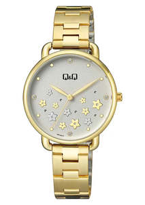 Q&Q Ladies Gold Floral Watch – QZ79J011Y