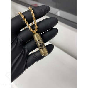 9ct Gold Medusa Tube Pendant
