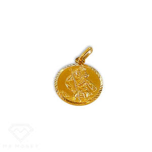 St Christopher Gold Pendant 14mm
