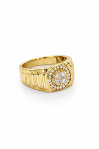Rings: President Link Style 9ct Ring With Diamonds