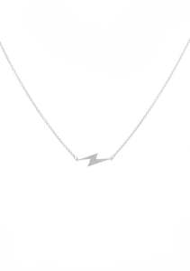 STOLEN GIRLFRIENDS CLUB | DUSTED BOLT NECKLACE -STERLING SILVER & MOISSANITE