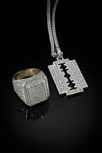 Pendants: Iced Out Set Ring and Pendant 925
