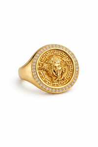 9ct Medusa Ring With Diamonds