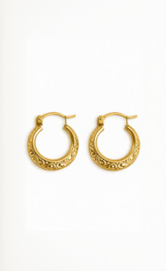Earrings: 9ct Yellow Pattern Earrings