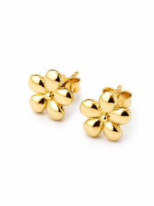 Earrings: 9ct Yellow Gold Flower Earrings