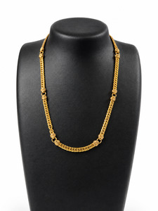 Necklaces: 9ct Gold Interlinked Wheat Style Station Chain