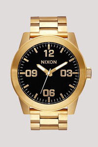 Watches: Nixon Corporal Stainless Steel Watch - All Gold / Black