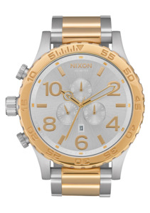 Watches: Nixon 51-30 Chrono Watch - Silver / Gold