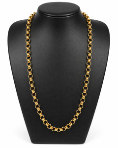 Necklaces: Gold Belcher Chain 54cm 7mm 35g