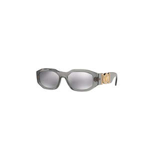 Versace: Versace Oval Medusa Temple Glasses BIGGIE Transparent Grey