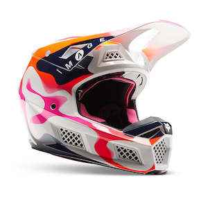 Dirt Adult Gear Helmets: FOX V3 RS RYVR HELMET MIPS LE ECE [WHITE/NAVY] XL