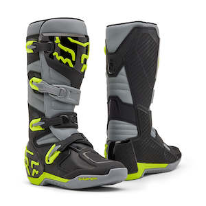 Dirt Adult Gear Boots: FOX COMP BOOTS [GREY/YELLOW]