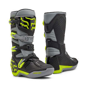 Dirt Youth Gear Boots: FOX YOUTH COMP BOOTS [GREY/YELLOW]