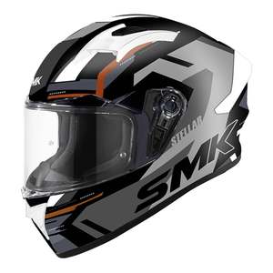 Helmets: SMK Stellar K Power Helmet - Black / Grey / Orange