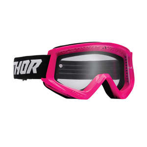 Dirt Youth Gear Goggles: GOGGLES S26 THOR MX YOUTH COMBAT FLURO PINK/BLACK