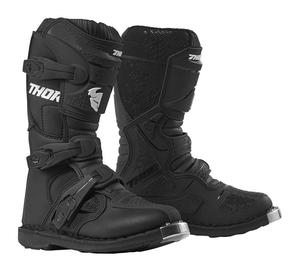 Dirt Gear Parts Boots: THOR STRAPS BOOT BLITZ XP YOUTH MINI BLACK SIZE 10-13
