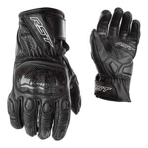 Road Mens Gloves: RST STUNT 3 CE LADIES LEATHER GLOVE [BLACK]