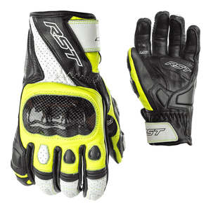 Road Mens Gloves: RST STUNT 3 CE GLOVE [BLACK/FLO YELLOW]