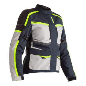 Road Womens Jackets: RST MAVERICK CE LADIES TEXTILE JACKET [BLUE/FLO YELLOW]
