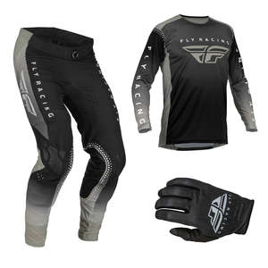 Fly Racing 1: Fly Lite Hydrogen Black/Grey 2023 Youth Combo