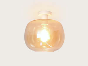 Pendant Lighting: Fixed Fergus with Hikari Amber Glass Shade