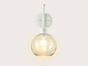 Frankie Swing Arm Wall Light with 20cm Apothecary Round Glass Shade