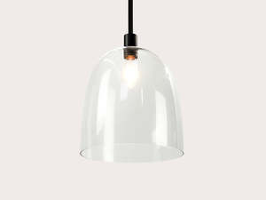 Pendant Lighting: 35cm Glass Cloche Fergus Rodded Pendant