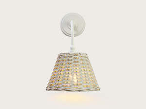 New Product: Coloured Rattan - Arthur Long Arm Wall Light with Petit Rattan Shade