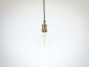 Brass Vintage Bare Bulb Pendant