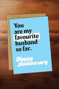 Favourite Husband So Far Card Blue