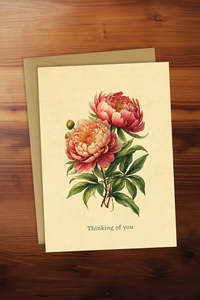 Greeting Cards: Thinking of You Peonie Card