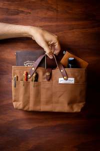 Paraffin Canvas Mini Bag - Brown