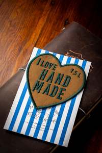 Fine Stationery: Embroidered Heart Patch - Green