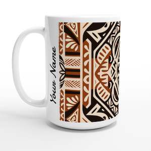 White 15oz Ceramic Mug - Tapa - PERSONALIZED