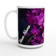 White 15oz Ceramic Mug - Phalaenopsis - PERSONALIZED (White Text)