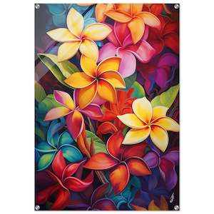 Acrylic Print - LIMITED EDITION - Mrs. J Finch's Frangipani - 70 x 100 cm