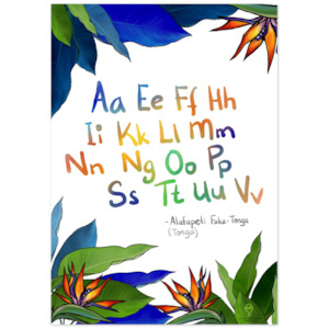 Alphabet Posters: Premium Matte Paper Poster - Paradise Blues - Alphabet - Tonga