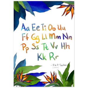 Alphabet Posters: Premium Matte Paper Poster  - Paradise Blues - Alphabet - Samoa