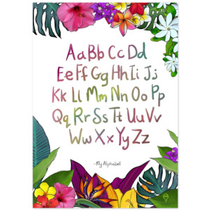 Alphabet Posters: Premium Matte Paper Poster - Tropicana - Alphabet - English