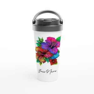 Stainless Steel Travel Mug - Hibiscus