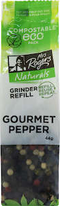 Salt Pepper: Mrs Rogers Naturals Grinder Refill Gourmet Peppercorns 44g