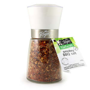 Mrs Rogers Naturals Medium  Smokey BBQ Salt Grinder  140g