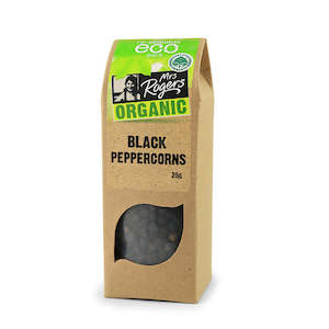 Salt Pepper: Mrs Rogers ECO Organic Black Peppercorns 25g