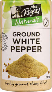 Mrs Rogers Naturals Ground White Pepper Canister 60g