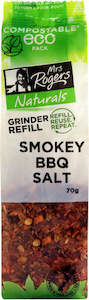 Mrs Rogers Naturals Grinder Refill Smokey BBQ Salt 70g