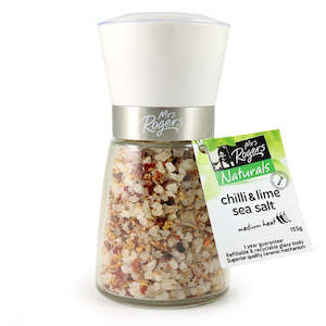 Flavoured Salt Pepper: Mrs Rogers Naturals Medium Chilli & Lime Sea Salt Grinder 155g