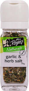 Mrs Rogers Naturals Garlic & Herb Salt Grinder 70g