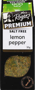 Flavoured Salt Pepper: Mrs Rogers ECO Premium  Lemon Pepper Salt Free 35g