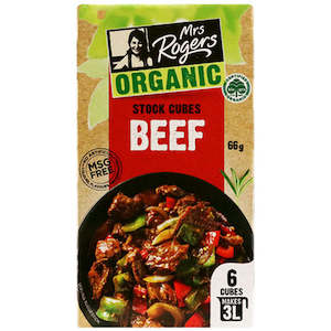 Spice Blends: Mrs Rogers Organic Beef Stock Cubes 66g
